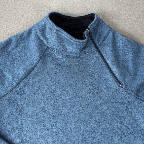 Aventura Clothing Harlow Zip Neck Top Blue Size Large Velvet Fleece Comfy Soft - Picture 2 of 16